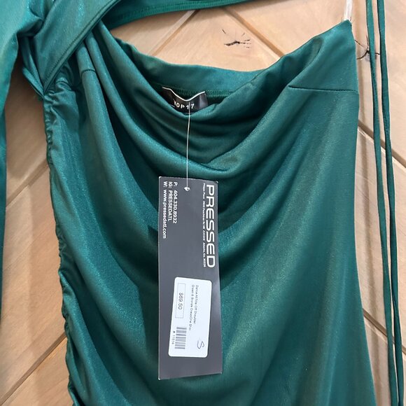 NWT Green Shop17 One Shoulder Bodycon Dress - Picture 3 of 3